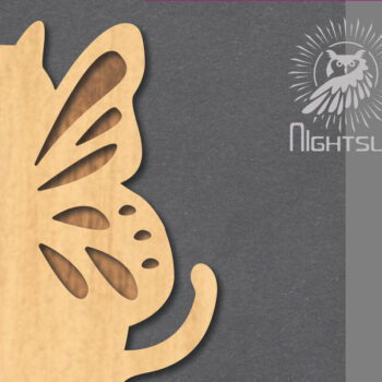 Intra απο ξύλο plywood 3mm-4mm πάχος - Cute Cat Laser Cut Decoration 4 Δίασταση 20x20 cm INTRAFABR-124403560 - Image 1
