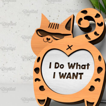 Intra απο ξύλο plywood 3mm-4mm πάχος - Πακέτο κοπής με λέιζερ Cute Cats. Γάτες  Δίασταση 30x20 cm INTRAFABR-105065748 - Image 5