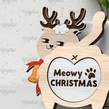 Intra απο ξύλο plywood 3mm-4mm πάχος - Πακέτο κοπής με λέιζερ Cute Cats. Γάτες  Δίασταση 30x20 cm INTRAFABR-105065748 - Image 6