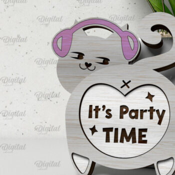 Intra απο ξύλο plywood 3mm-4mm πάχος - Πακέτο κοπής με λέιζερ Cute Cats. Γάτες  Δίασταση 30x20 cm INTRAFABR-105065748 - Image 10