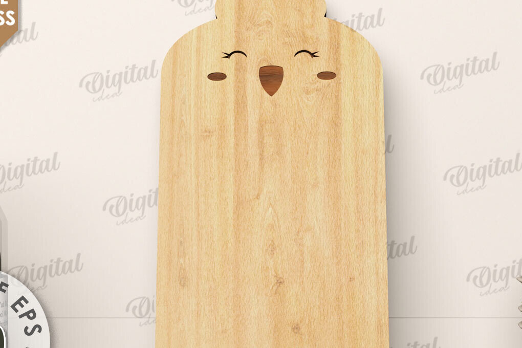 Intra απο ξύλο plywood 3mm-4mm πάχος - Cute Chicken Cutting Board Laser Cut Δίασταση 30x20 cm INTRAFABR-108578309