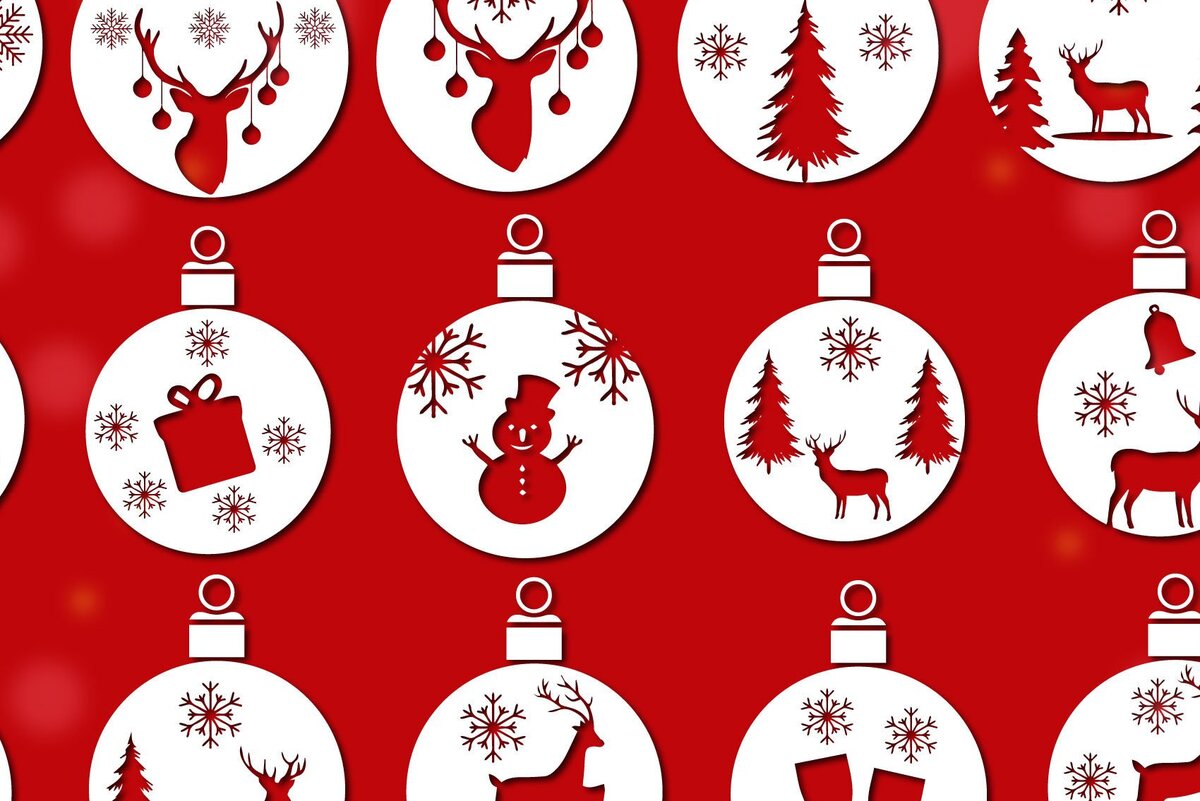 Intra απο ξύλο plywood 3mm-4mm πάχος - Χαριτωμένη δέσμη σετ χριστουγεννιάτικων μπάλων Δίασταση 30x20 cm INTRAFABR-35981800