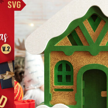 Intra απο ξύλο plywood 3mm-4mm πάχος - Χαριτωμένο χριστουγεννιάτικο σπίτι Δίασταση 20x25 cm INTRAFABR-30088058 - Image 1