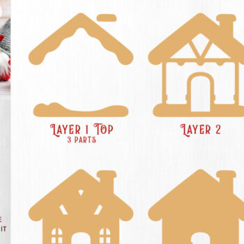 Intra απο ξύλο plywood 3mm-4mm πάχος - Χαριτωμένο χριστουγεννιάτικο σπίτι Δίασταση 20x25 cm INTRAFABR-30088058 - Image 6