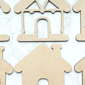 Intra απο ξύλο plywood 3mm-4mm πάχος - Χαριτωμένο χριστουγεννιάτικο σπίτι Δίασταση 20x25 cm INTRAFABR-30088058 - Image 9