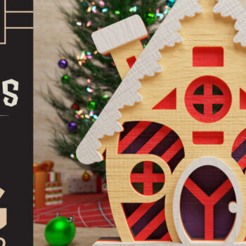 Intra απο ξύλο plywood 3mm-4mm πάχος - Χαριτωμένο Χριστουγεννιάτικο Σπίτι 3D  || ΔΕΜΑ || Δίασταση 40x50 cm INTRAFABR-71637669 - Image 2