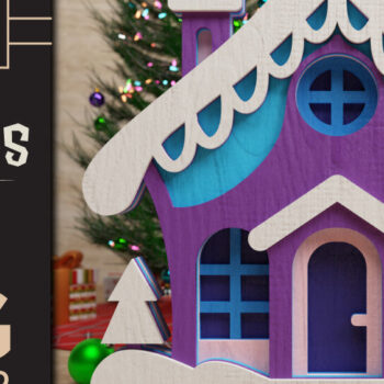 Intra απο ξύλο plywood 3mm-4mm πάχος - Χαριτωμένο Χριστουγεννιάτικο Σπίτι 3D  || ΔΕΜΑ || Δίασταση 40x50 cm INTRAFABR-71637669 - Image 6