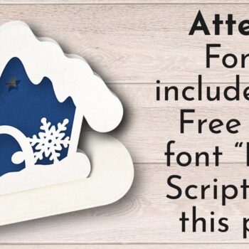 Intra απο ξύλο plywood 3mm-4mm πάχος - Χαριτωμένο χριστουγεννιάτικο στολίδι σπιτιών 3D με στρώσεις Δίασταση 6x6 cm INTRAFABR-38054899 - Image 2