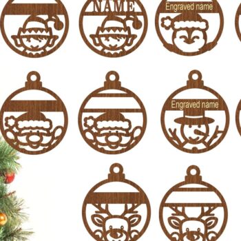 Intra απο ξύλο plywood 3mm-4mm πάχος - Χαριτωμένα χριστουγεννιάτικα στολίδια, 5 σχέδια  Δίασταση 6x6 cm INTRAFABR-75791238 - Image 1