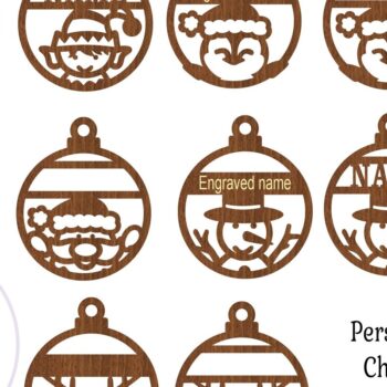 Intra απο ξύλο plywood 3mm-4mm πάχος - Χαριτωμένα χριστουγεννιάτικα στολίδια, 5 σχέδια  Δίασταση 6x6 cm INTRAFABR-75791238 - Image 3