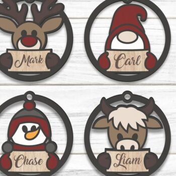 Intra απο ξύλο plywood 3mm-4mm πάχος - Χαριτωμένα χριστουγεννιάτικα στολίδια Πακέτο  Δίασταση 6x6 cm INTRAFABR-82029192 - Image 1