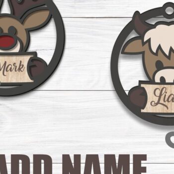 Intra απο ξύλο plywood 3mm-4mm πάχος - Χαριτωμένα χριστουγεννιάτικα στολίδια Πακέτο  Δίασταση 6x6 cm INTRAFABR-82029192 - Image 2