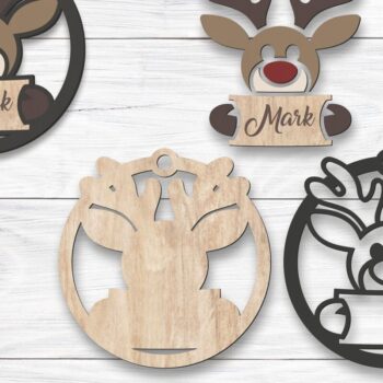 Intra απο ξύλο plywood 3mm-4mm πάχος - Χαριτωμένα χριστουγεννιάτικα στολίδια Πακέτο  Δίασταση 6x6 cm INTRAFABR-82029192 - Image 3