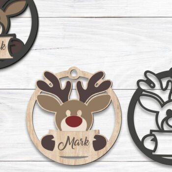 Intra απο ξύλο plywood 3mm-4mm πάχος - Χαριτωμένα χριστουγεννιάτικα στολίδια Πακέτο  Δίασταση 6x6 cm INTRAFABR-82029192 - Image 4