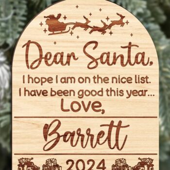 Intra απο ξύλο plywood 3mm-4mm πάχος - Χαριτωμένο προσαρμόσιμο στολίδι Αγαπητέ Άγιο Βασίλη Δίασταση 6x6 cm INTRAFABR-111375144 - Image 3