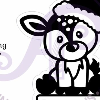 Intra απο ξύλο plywood 3mm-4mm πάχος - Χαριτωμένο χριστουγεννιάτικο στολίδι ελαφιού Laser C Δίασταση 6x6 cm INTRAFABR-104274096 - Image 2