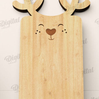 Intra απο ξύλο plywood 3mm-4mm πάχος - Χαριτωμένο σχέδιο κοπής με λέιζερ σανίδα κοπής ελαφιού Δίασταση 30x20 cm INTRAFABR-108578475 - Image 1