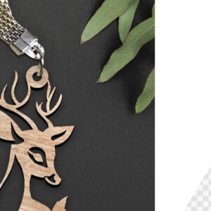 Intra απο ξύλο plywood 3mm-4mm πάχος - Cute Deer Keychain Laser Cut. Ελάφια . Δίασταση 6x3 cm INTRAFABR-97997761