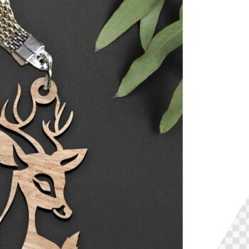 Intra απο ξύλο plywood 3mm-4mm πάχος - Cute Deer Keychain Laser Cut. Ελάφια . Δίασταση 6x3 cm INTRAFABR-97997761 - Image 1