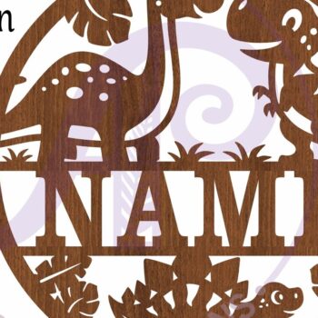 Intra απο ξύλο plywood 3mm-4mm πάχος - Cute Dinos Name Sign Laser Δίασταση 30x20 cm INTRAFABR-104404897 - Image 4