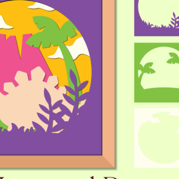 Intra απο ξύλο plywood 3mm-4mm πάχος - Πακέτο με χαριτωμένο Dinosaur 3D Shadow Box Δίασταση 25x25 cm INTRAFABR-76230794 - Image 2