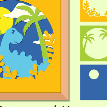 Intra απο ξύλο plywood 3mm-4mm πάχος - Πακέτο με χαριτωμένο Dinosaur 3D Shadow Box Δίασταση 25x25 cm INTRAFABR-76230794 - Image 3