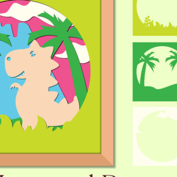 Intra απο ξύλο plywood 3mm-4mm πάχος - Πακέτο με χαριτωμένο Dinosaur 3D Shadow Box Δίασταση 25x25 cm INTRAFABR-76230794 - Image 4