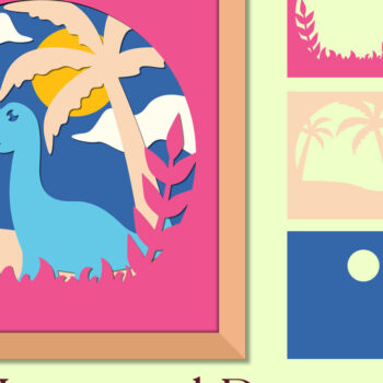 Intra απο ξύλο plywood 3mm-4mm πάχος - Πακέτο με χαριτωμένο Dinosaur 3D Shadow Box Δίασταση 25x25 cm INTRAFABR-76230794 - Image 5