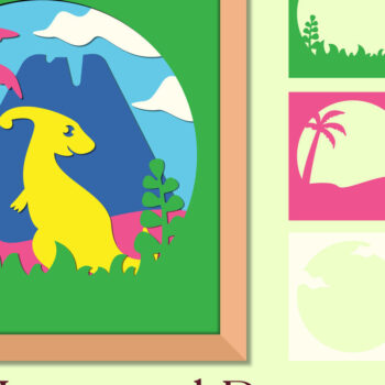 Intra απο ξύλο plywood 3mm-4mm πάχος - Πακέτο με χαριτωμένο Dinosaur 3D Shadow Box Δίασταση 25x25 cm INTRAFABR-76230794 - Image 6