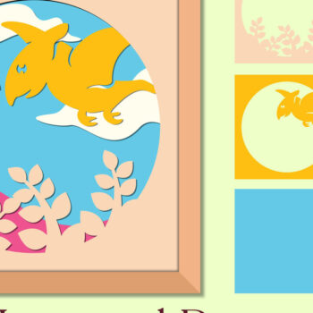 Intra απο ξύλο plywood 3mm-4mm πάχος - Πακέτο με χαριτωμένο Dinosaur 3D Shadow Box Δίασταση 25x25 cm INTRAFABR-76230794 - Image 7