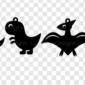 Intra απο ξύλο plywood 3mm-4mm πάχος - Cute Dinosaur Earrings Cut Files Δίασταση 3x3 cm INTRAFABR-105843264 - Image 2