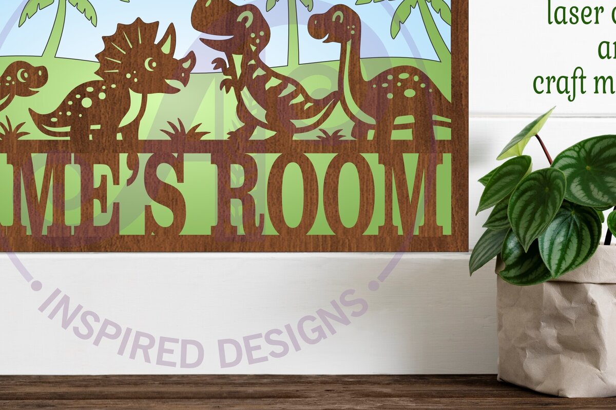 Intra απο ξύλο plywood 3mm-4mm πάχος - Χαριτωμένο σχέδιο ονόματος δεινοσαύρου σε στρώσεις Δίασταση 30x20 cm INTRAFABR-100651077