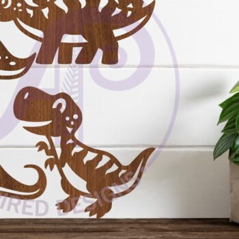 Intra απο ξύλο plywood 3mm-4mm πάχος - Χαριτωμένος τοίχος με λέιζερ σιλουέτα δεινοσαύρων Δίασταση 30x20 cm INTRAFABR-99904698 - Image 1