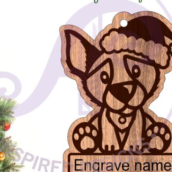 Intra απο ξύλο plywood 3mm-4mm πάχος - Χαριτωμένο χριστουγεννιάτικο στολίδι σκύλου  Laser Δίασταση 6x6 cm INTRAFABR-97203742 - Image 1