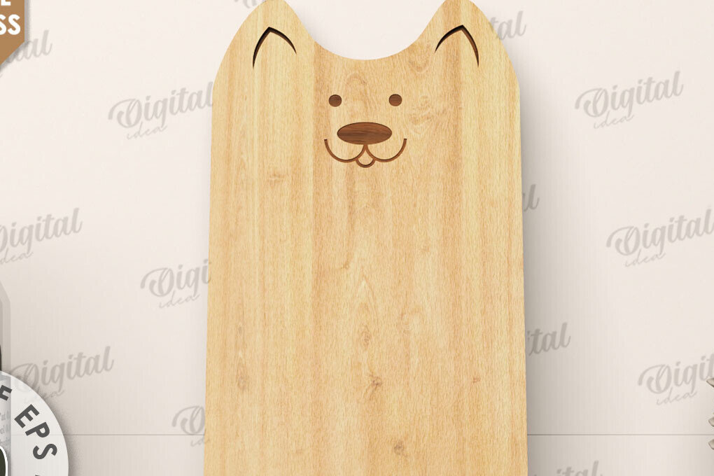 Intra απο ξύλο plywood 3mm-4mm πάχος - Σχέδιο κοπής λέιζερ σανίδα κοπής χαριτωμένο σκυλί Δίασταση 30x20 cm INTRAFABR-108577920