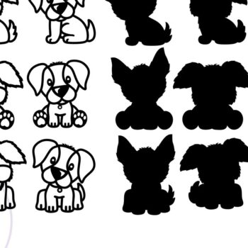 Intra απο ξύλο plywood 3mm-4mm πάχος - Σχήματα αρχείων κομμένα με λέιζερ χαριτωμένο σκυλί. 3 Σκύλοι Ι Δίασταση 30x20 cm INTRAFABR-74913085 - Image 2