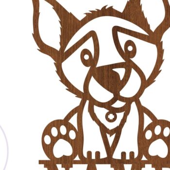 Intra απο ξύλο plywood 3mm-4mm πάχος - Cute Dog name Sign Laser Cut Art Δίασταση 30x20 cm INTRAFABR-74905040 - Image 2