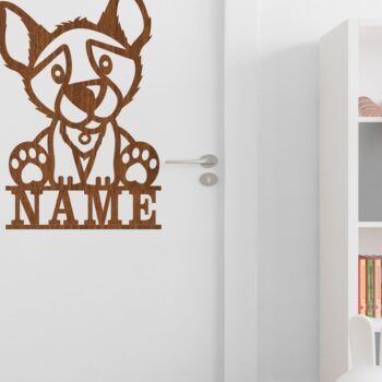 Intra απο ξύλο plywood 3mm-4mm πάχος - Cute Dog name Sign Laser Cut Art Δίασταση 30x20 cm INTRAFABR-74905040 - Image 3