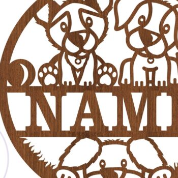 Intra απο ξύλο plywood 3mm-4mm πάχος - Cute Dog Name Sin Laser Cut Δίασταση 30x20 cm INTRAFABR-74901370 - Image 3