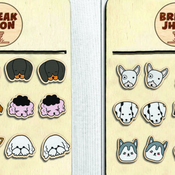 Intra απο ξύλο plywood 3mm-4mm πάχος - Κόψιμο  Glowforge με χαριτωμένο σκουλαρίκι σκουλαρίκι Δίασταση 3x3 cm INTRAFABR-94854652 - Image 1