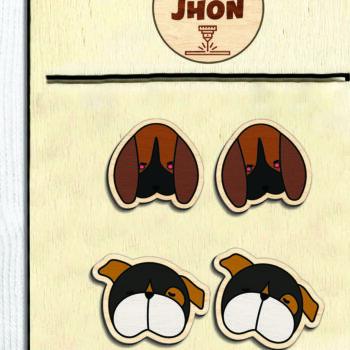 Intra απο ξύλο plywood 3mm-4mm πάχος - Κόψιμο  Glowforge με χαριτωμένο σκουλαρίκι σκουλαρίκι Δίασταση 3x3 cm INTRAFABR-94854652 - Image 2