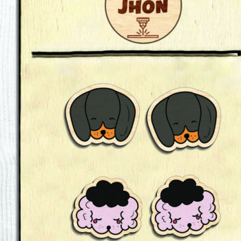 Intra απο ξύλο plywood 3mm-4mm πάχος - Κόψιμο  Glowforge με χαριτωμένο σκουλαρίκι σκουλαρίκι Δίασταση 3x3 cm INTRAFABR-94854652 - Image 4