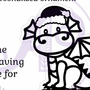 Intra απο ξύλο plywood 3mm-4mm πάχος - Χαριτωμένο χριστουγεννιάτικο στολίδι δράκου Laser Δίασταση 6x6 cm INTRAFABR-104334511 - Image 2