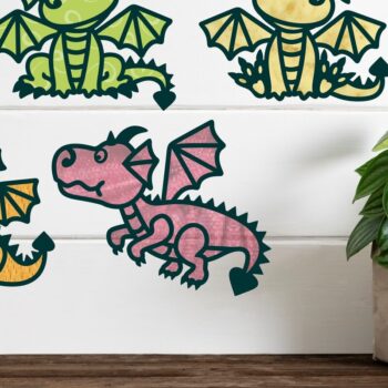 Intra απο ξύλο plywood 3mm-4mm πάχος - Cute Dragon Laser Cut File 5 Shapes Δίασταση 30x20 cm INTRAFABR-75288087 - Image 1