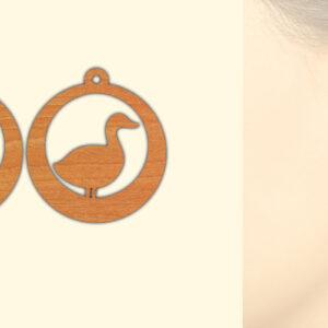 Intra απο ξύλο plywood 3mm-4mm πάχος - Cute Duck Wood Σκουλαρίκια Laser Cut  Δίασταση 3x3 cm INTRAFABR-70643550