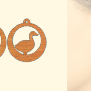 Intra απο ξύλο plywood 3mm-4mm πάχος - Cute Duck Wood Σκουλαρίκια Laser Cut Δίασταση 3x3 cm INTRAFABR-70643550 - Image 1