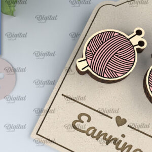 Intra απο ξύλο plywood 3mm-4mm πάχος - Χαριτωμένα σκουλαρίκια Σχέδιο κοπής με λέιζερ Δίασταση 3x3 cm INTRAFABR-104759653