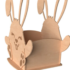 Intra απο ξύλο plywood 3mm-4mm πάχος - Χαριτωμένο Πασχαλινό Μπάνι Καλάθι Δίασταση 30x20 cm INTRAFABR-116142337