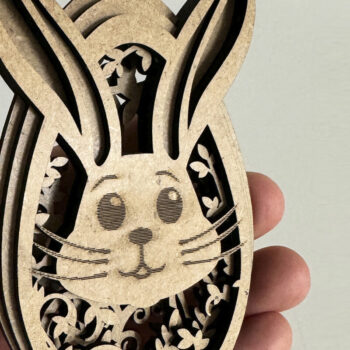 Intra απο ξύλο plywood 3mm-4mm πάχος - Χαριτωμένο πρότυπο αυγών Πάσχας λαγουδάκι Δίασταση 3x4 cm INTRAFABR-115598441 - Image 2