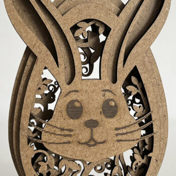 Intra απο ξύλο plywood 3mm-4mm πάχος - Χαριτωμένο πρότυπο αυγών Πάσχας λαγουδάκι Δίασταση 3x4 cm INTRAFABR-115598441 - Image 4